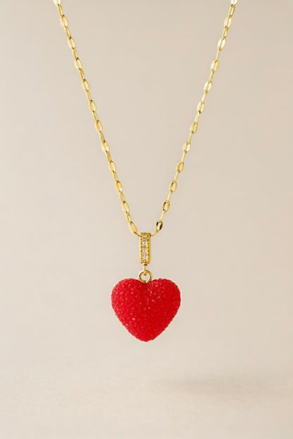 Guldpläterat halsband med kristallhjärta