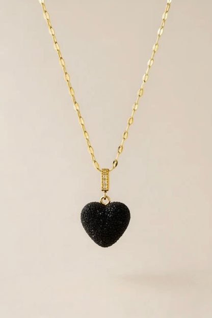 Guldpläterat halsband med kristallhjärta