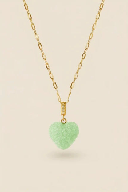 Guldpläterat halsband med kristallhjärta